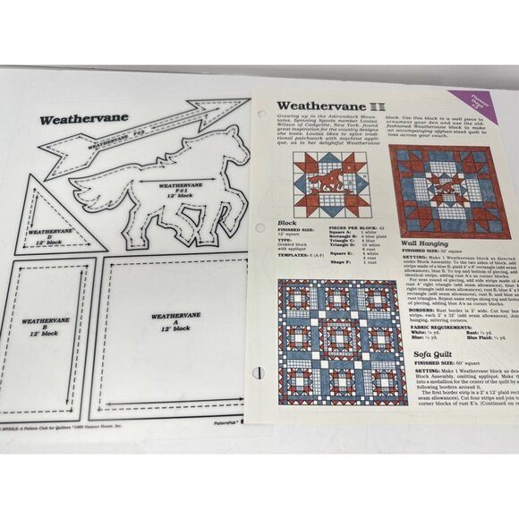 Lot 6 Quilt Patterns Pioneer Days Spinning Spools With Mylar Templates Sewing - Picture 6 of 7